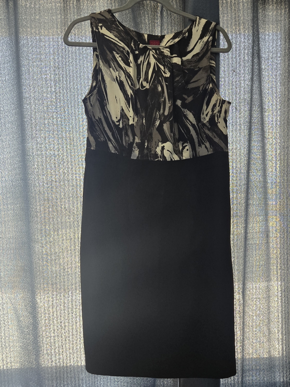 212 Collection Black and White Printed Sheath Dress